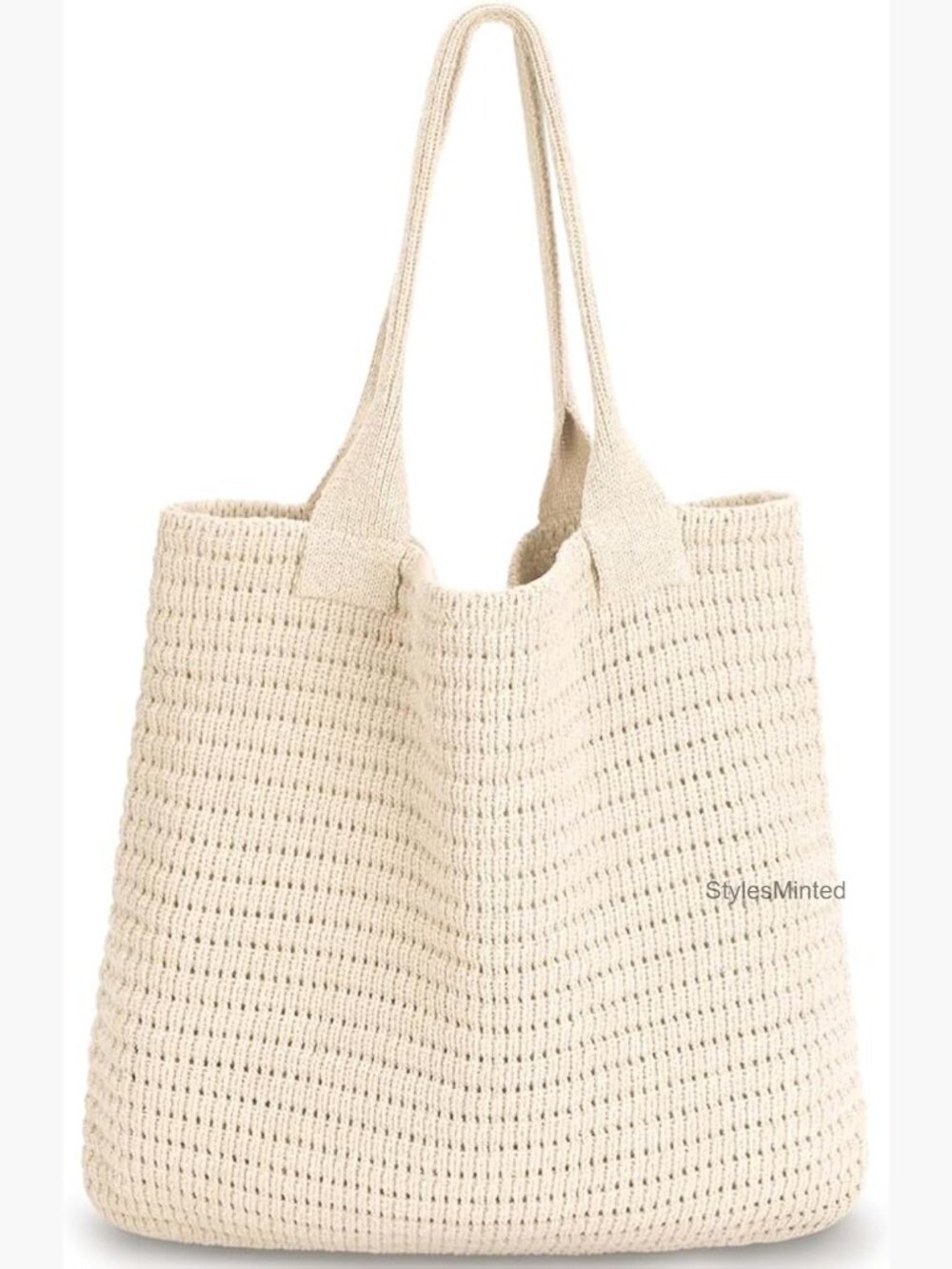 Cream Crochet Tote Bag